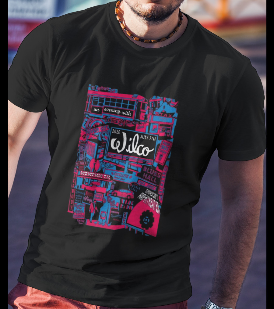 Wilco July 7 2026 Grind City Amphitheater Memphis TN An Evening With Stax Blues River City T-Shirt