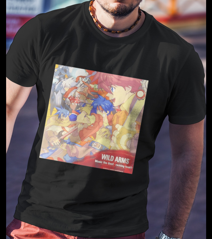Wild Arms Music The Best Rocking Heart 2006 Anime Characters Playing Guitar T-Shirt