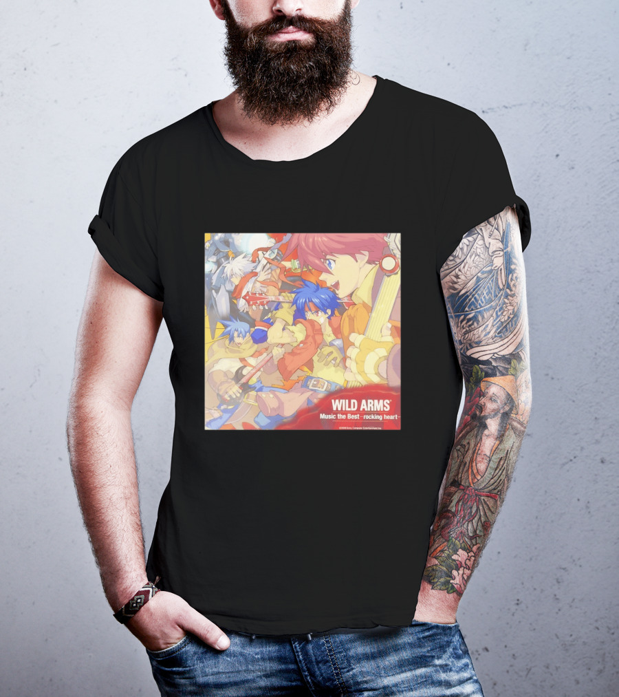Wild Arms Music The Best Rocking Heart 2006 Anime Characters Playing Guitar T-Shirt