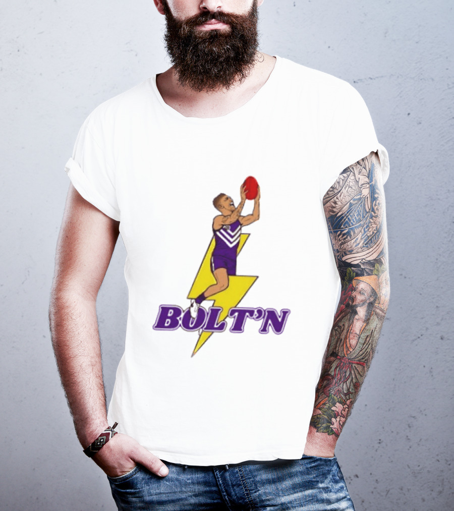 Bolt'n High Flying Australian Football Player AFL Footy T-Shirt