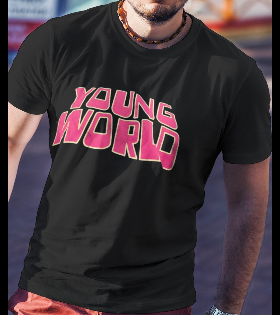 Young World Streetwear Pink Bold Text Fashion T-Shirt