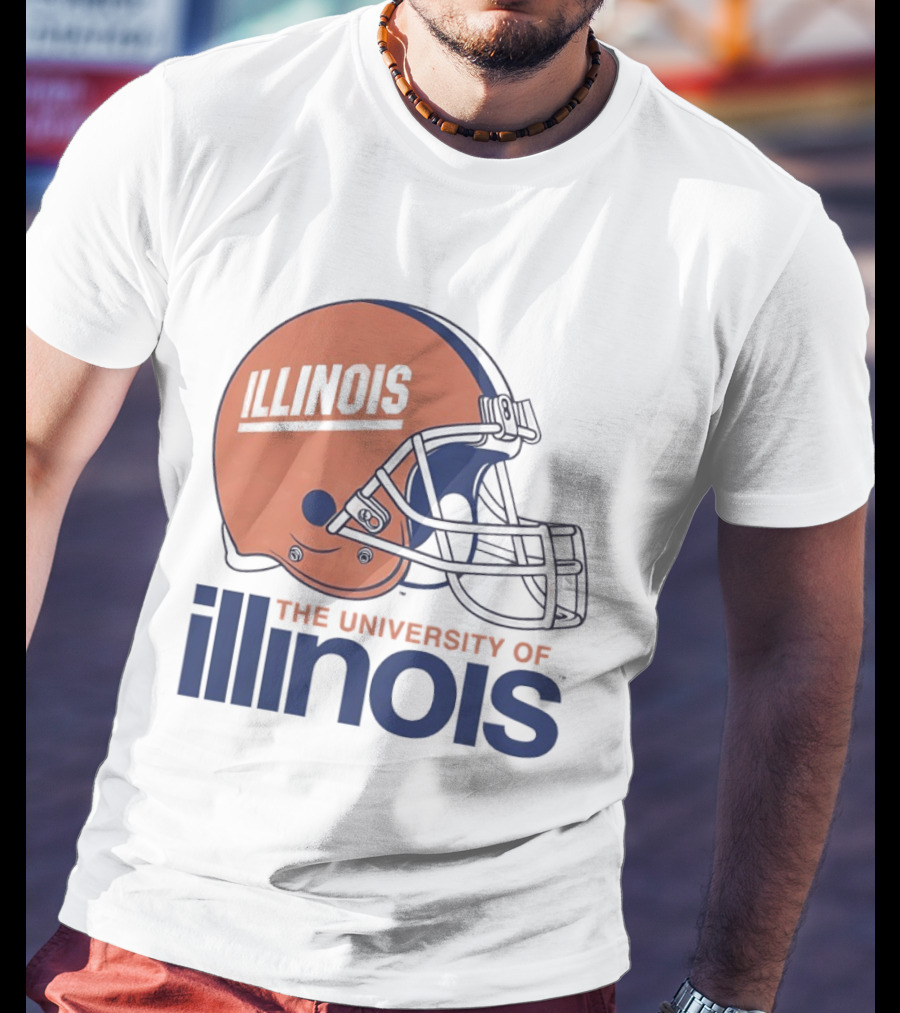 Illinois Football Helmet University Of Illinois Team Spirit T-Shirt
