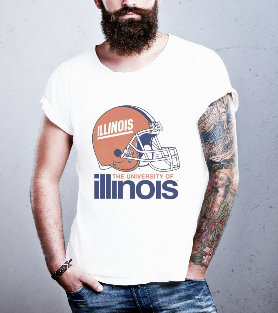 Illinois Football Helmet University Of Illinois Team Spirit T-Shirt