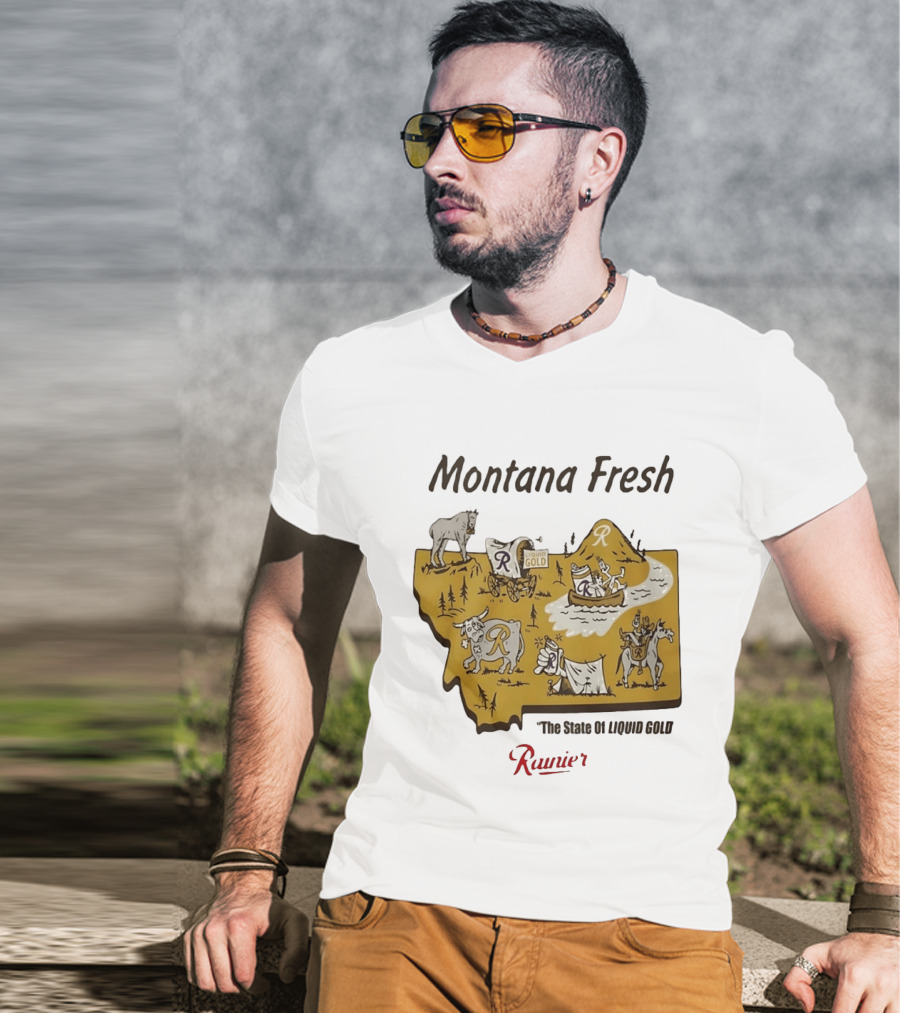 Rainier Montana Fresh The State Of Liquid Gold Liquid Gold T-Shirt