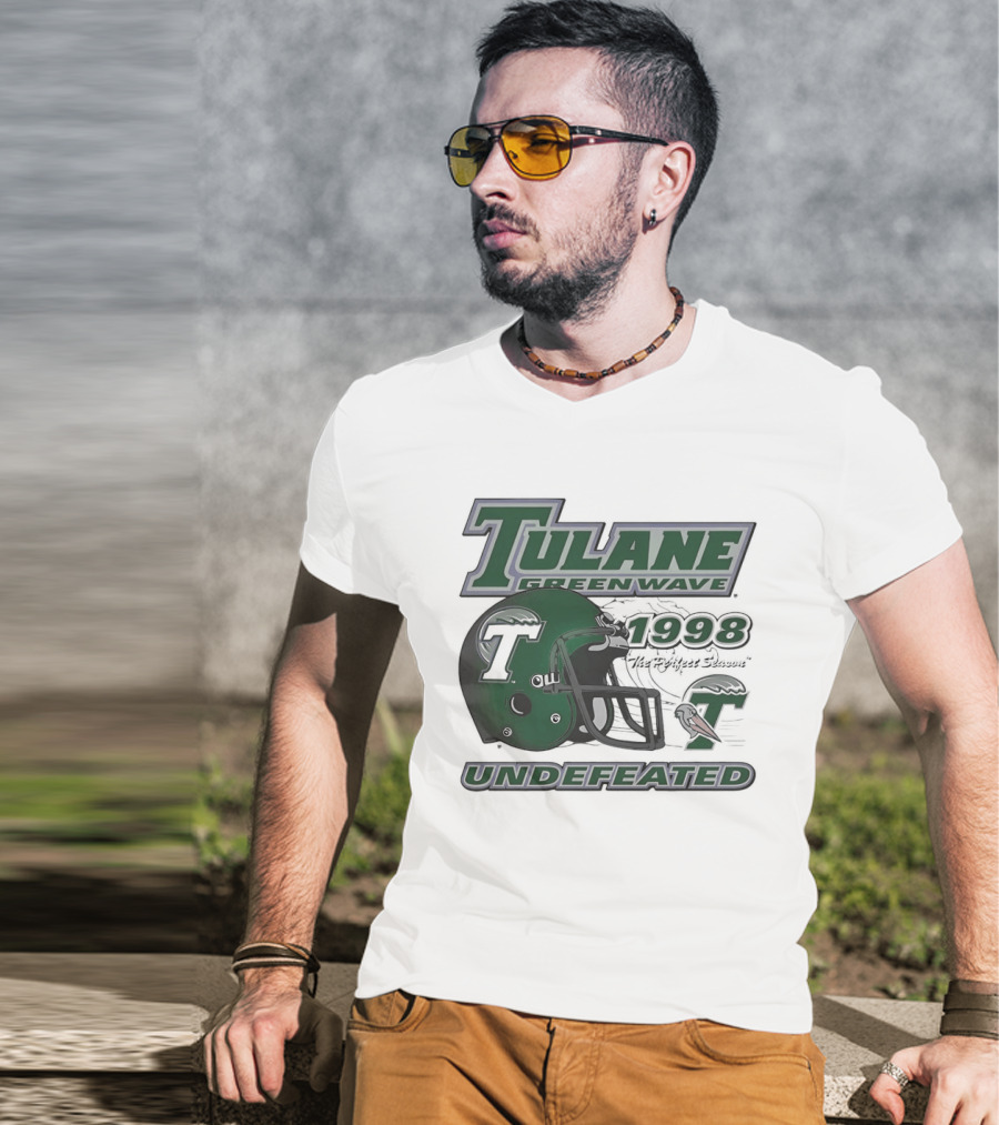 Tulane Green Wave 1998 Undefeated Perfect Season Helmet Pelican T-Shirt