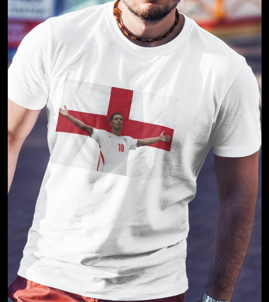 Jude Bellingham England Number 10 St George's Cross Flag T-Shirt