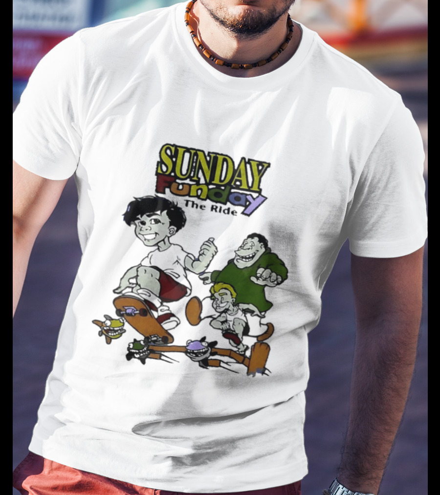 SUNDAY Funday The Ride Skateboarding Adventure Kids T-Shirt