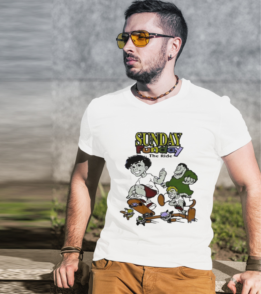 SUNDAY Funday The Ride Skateboarding Adventure Kids T-Shirt