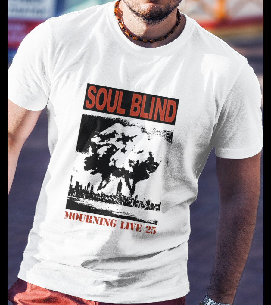 Soul Blind Mourning Live 25 Mushroom Cloud Explosion Over City Skyline T-Shirt