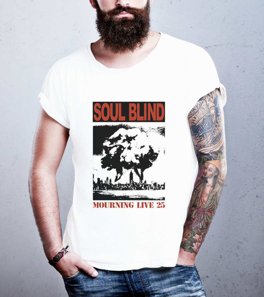 Soul Blind Mourning Live 25 Mushroom Cloud Explosion Over City Skyline T-Shirt