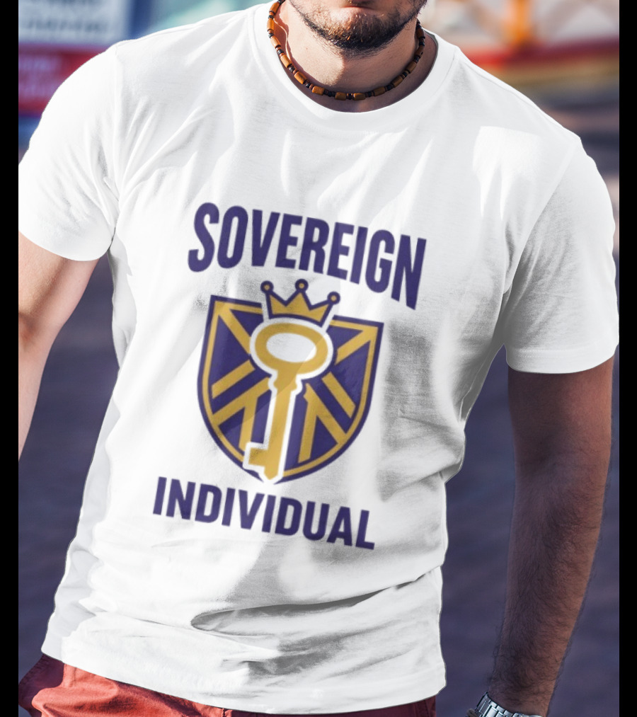 Sovereign Individual Key Crown Shield T-Shirt