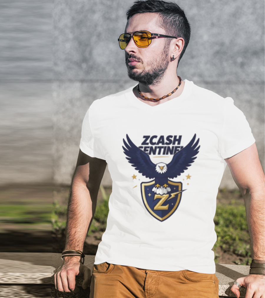Zcash Sentinel Eagle Shield Cryptocurrency Z T-Shirt