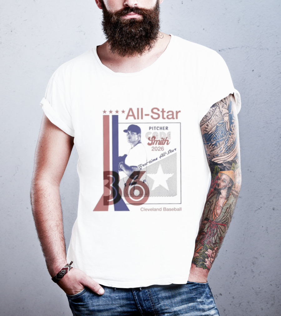 Cade Smith 2026 All Star Pitcher Cleveland Baseball No 36 T-Shirt