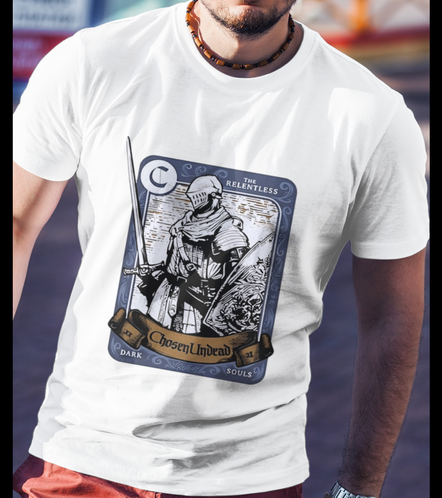 Chosen Undead The Relentless Dark Souls Knight Trading Card T-Shirt