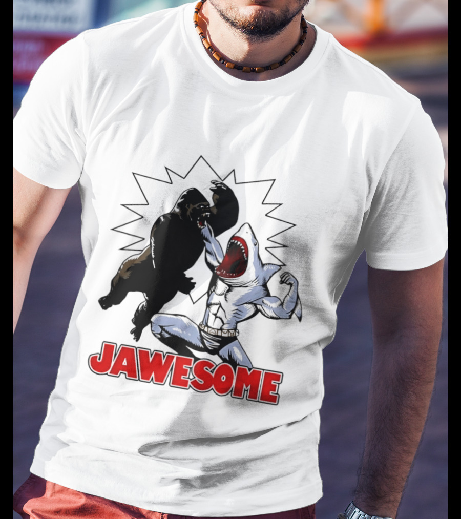 Jawesome Gorilla Vs Shark Battle Showdown T-Shirt