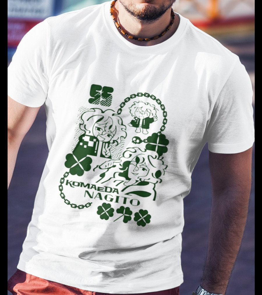 Komaeda Nagito Cute Clover Chain T-Shirt