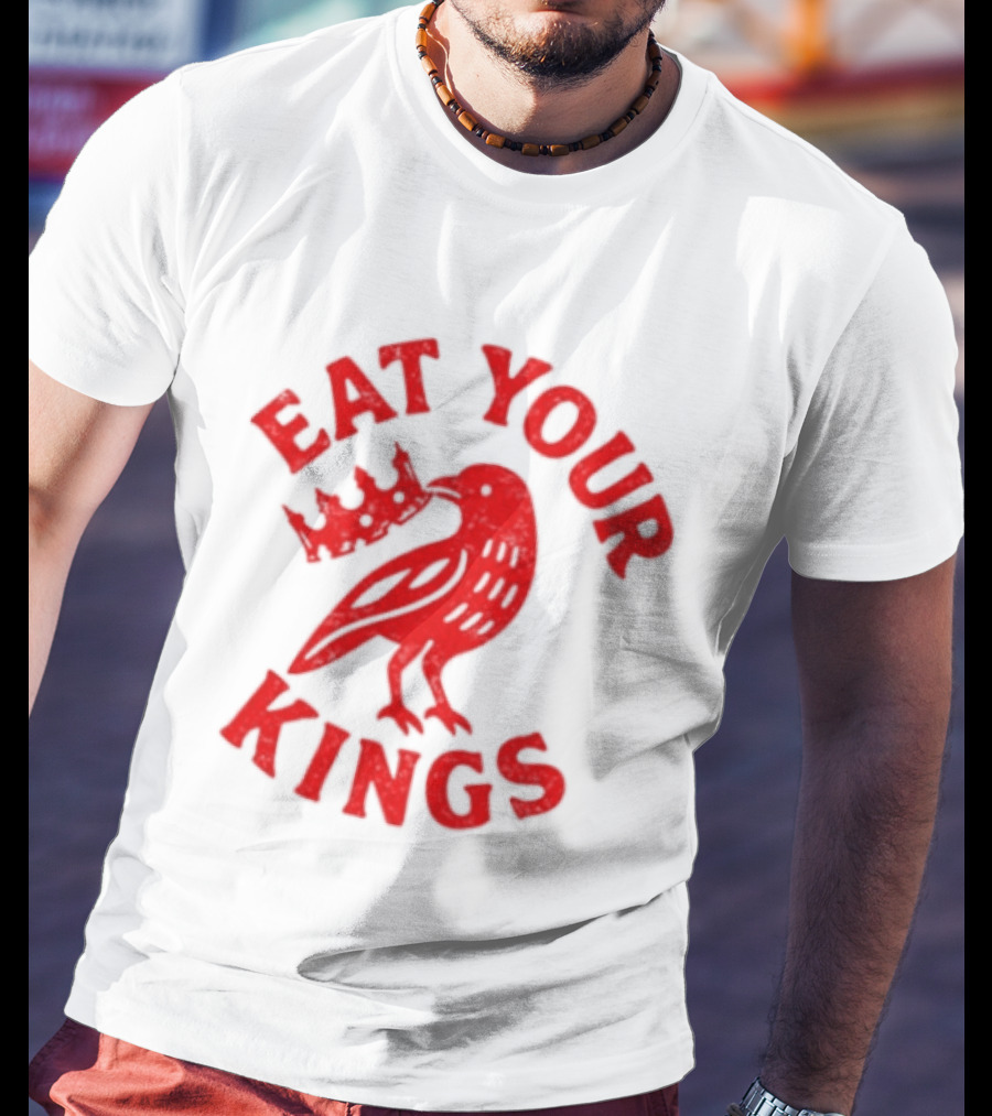 Eat Your Kings Raven With Crown Gothic Crow T-Shirt