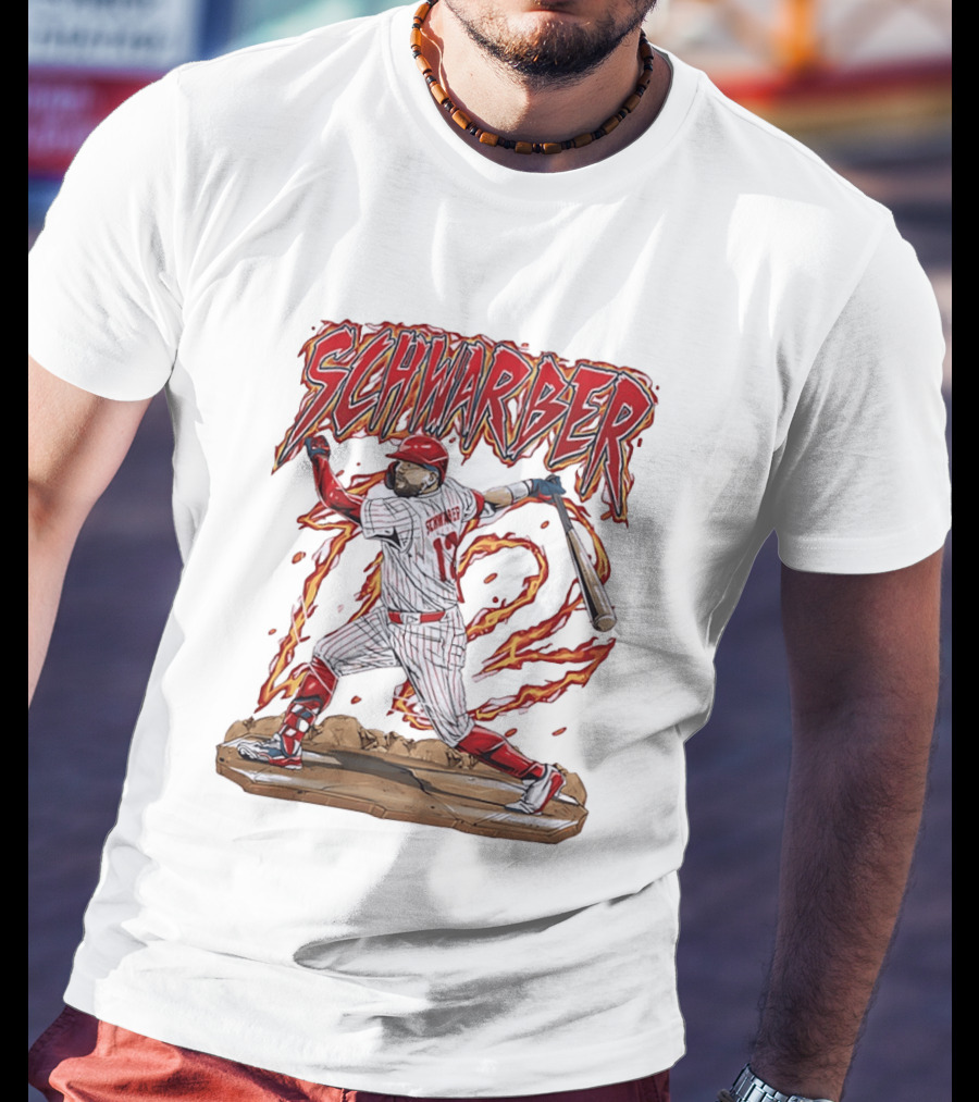 Kyle Schwarber Philadelphia Phillies 12 Baseball Player Flames T-Shirt