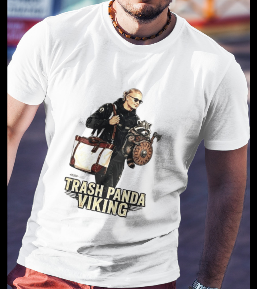 Trash Panda Viking Erling Haaland Football Norway Fans T-Shirt