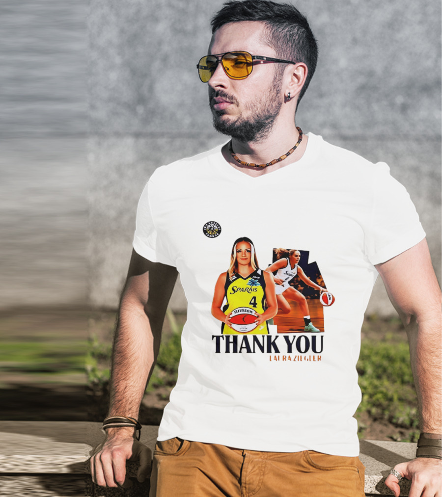 Sparais Laura Ziegler Thank You Basketball #4 Sports T-Shirt