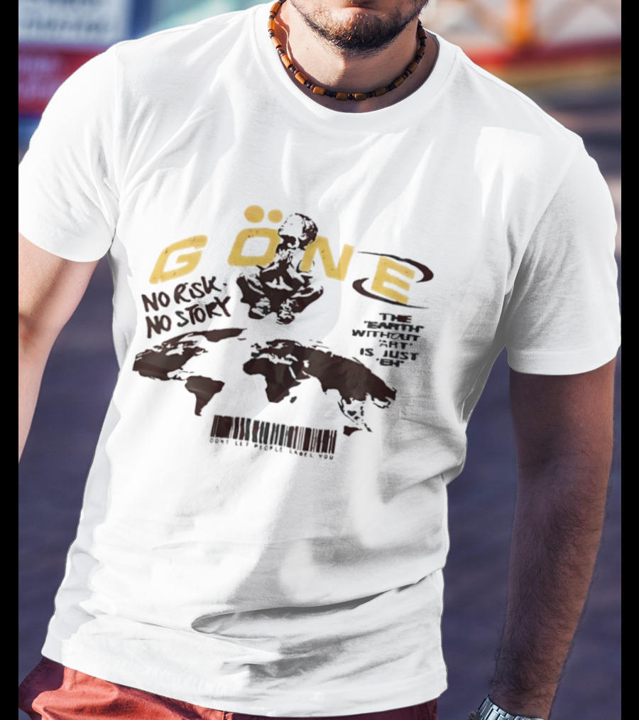 Gone No Risk No Story World Map Adventure T-Shirt