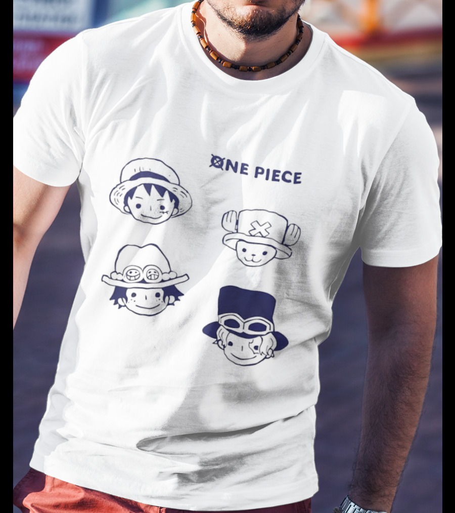 One Piece Luffy Ace Sabo Chopper Characters Manga Anime T-Shirt