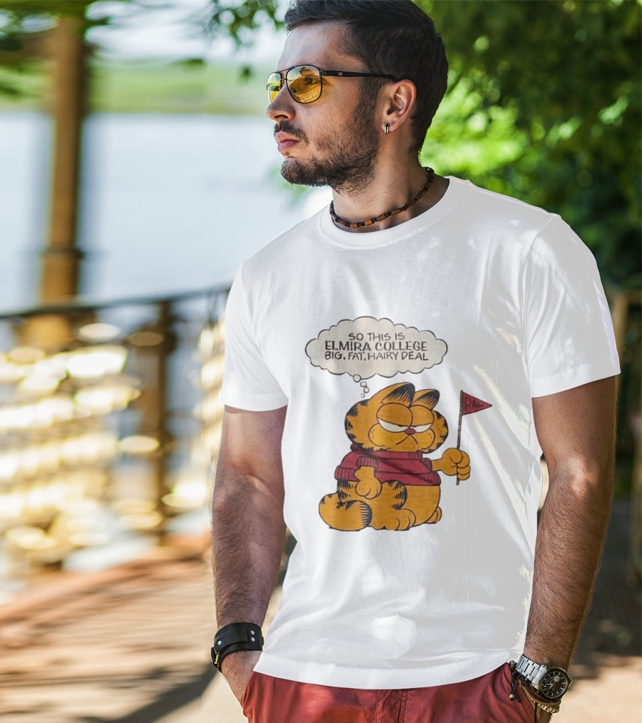 Garfield Elmira College Big Fat Hairy Deal RA Flag T-Shirt