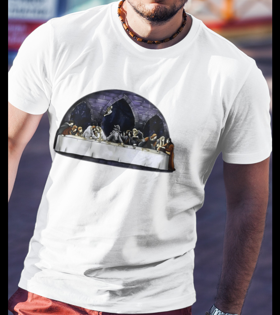 The Last Supper Wizard Hobbits Fellowship Characters Gandalf Table Scene T-Shirt