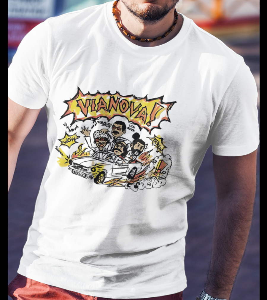 Vianova Cartoon Car Chase Group Friends Comic Wow Berlin T-Shirt