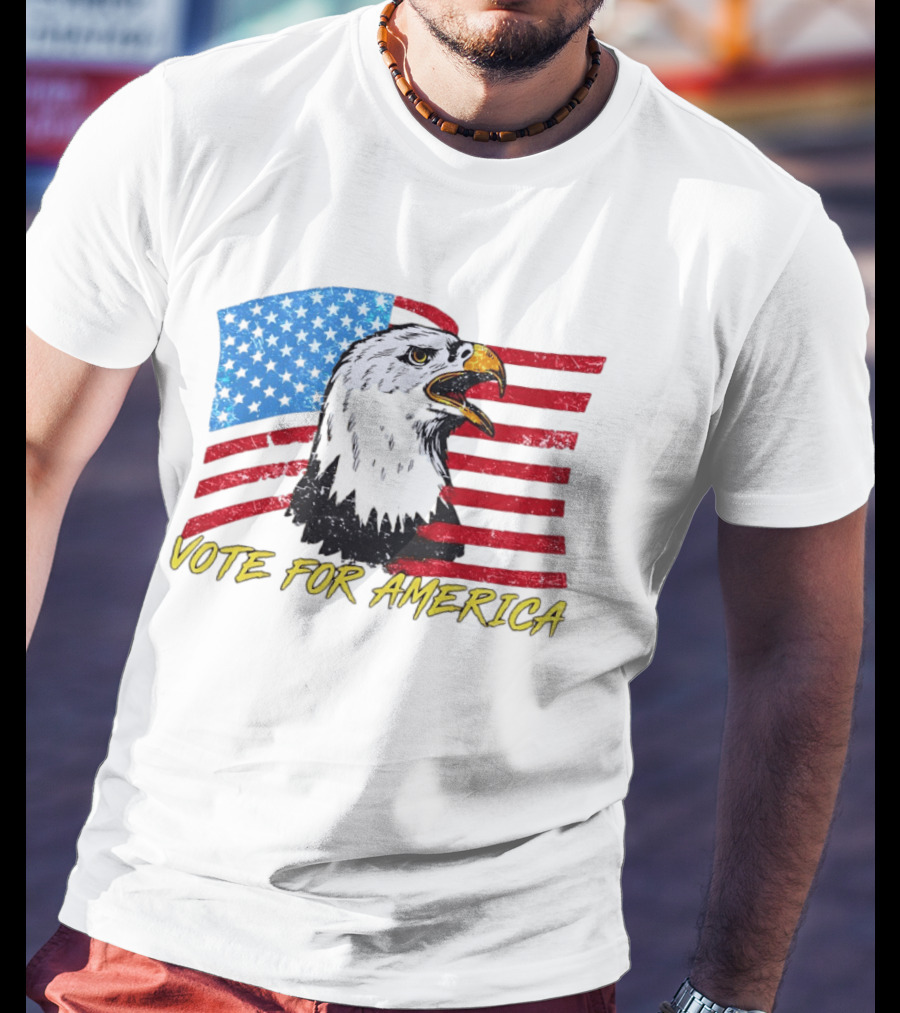 Vote For America Bald Eagle American Flag Stars And Stripes T-Shirt