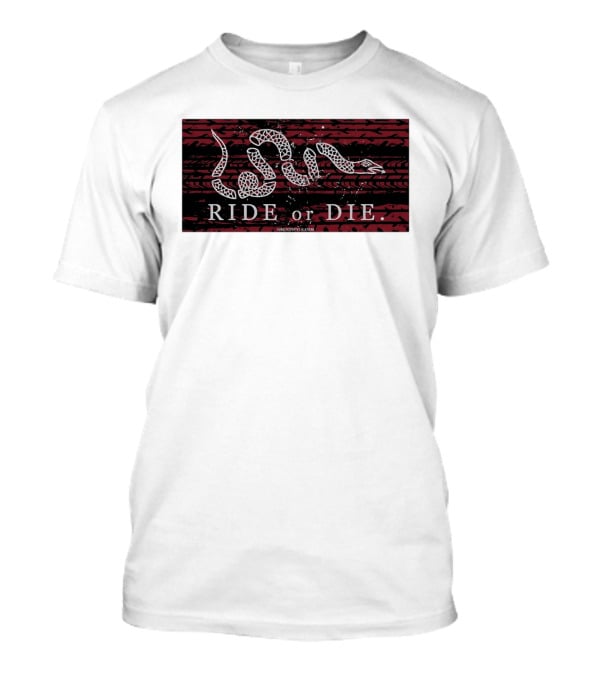 Ride Or Die Coiled Snake Tire Tread Grunt T-Shirt