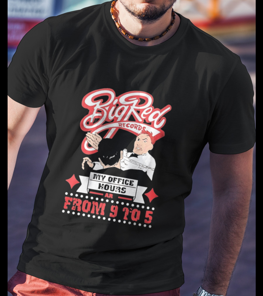 Big Red Records My Office Hours Are From 9 To 5 Retro Comic T-Shirt