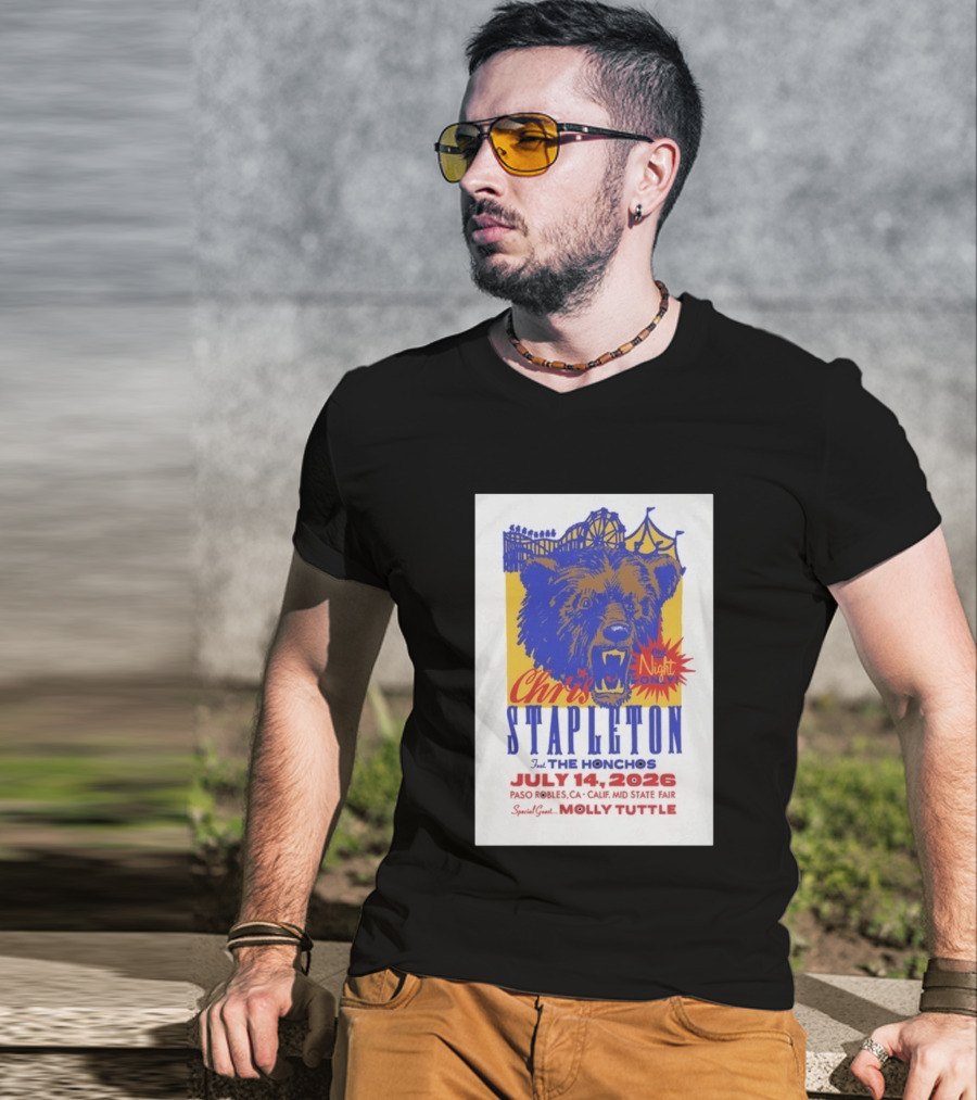 Chris Stapleton Live Concert Paso Robles CA July 14 2026 Featuring The Honchos Special Guest Molly Tuttle T-Shirt