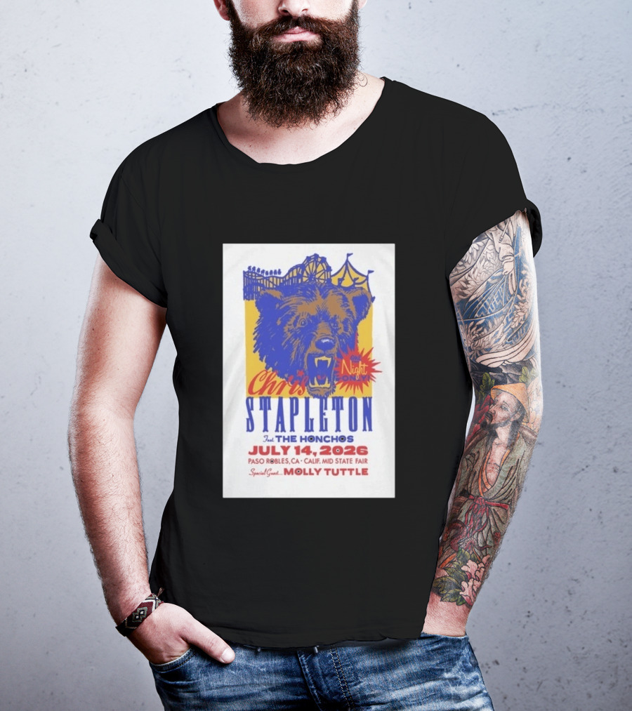 Chris Stapleton Live Concert Paso Robles CA July 14 2026 Featuring The Honchos Special Guest Molly Tuttle T-Shirt