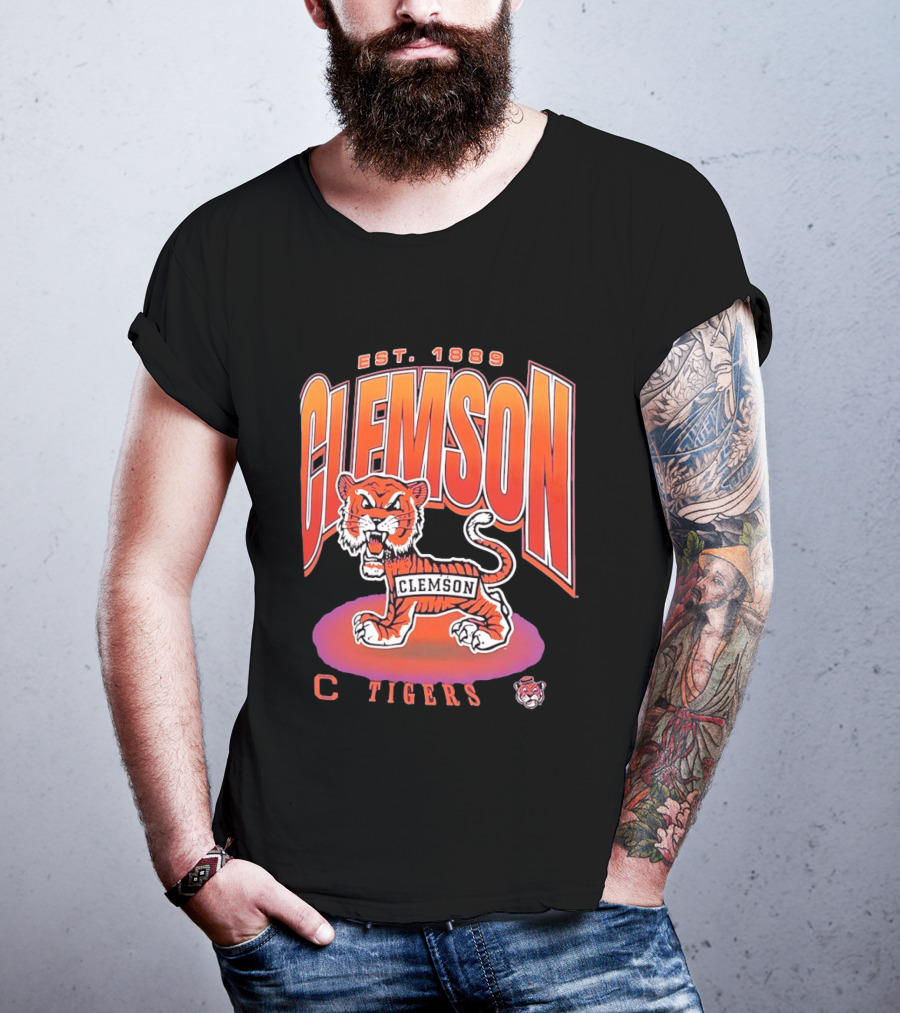 Clemson Tigers Est 1889 Iconic Clemson Football Tiger T-Shirt