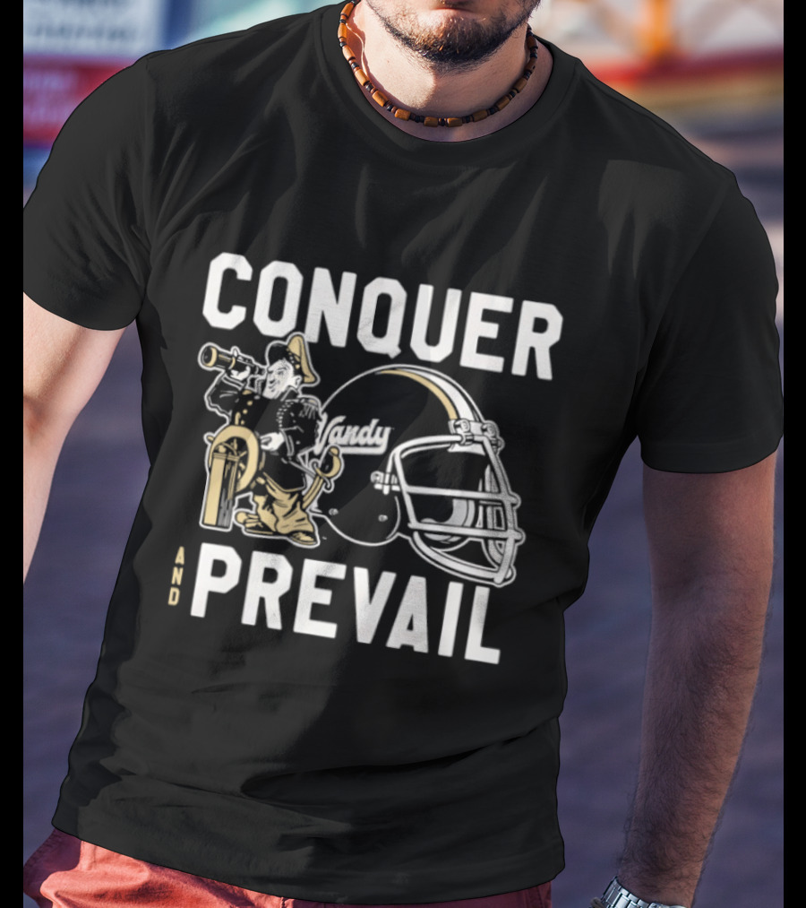 Vanderbilt Football Conquer And Prevail Helmet T-Shirt