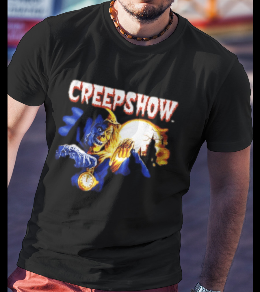 Creepshow Skeleton Holding Pocket With Horror Movie T-Shirt