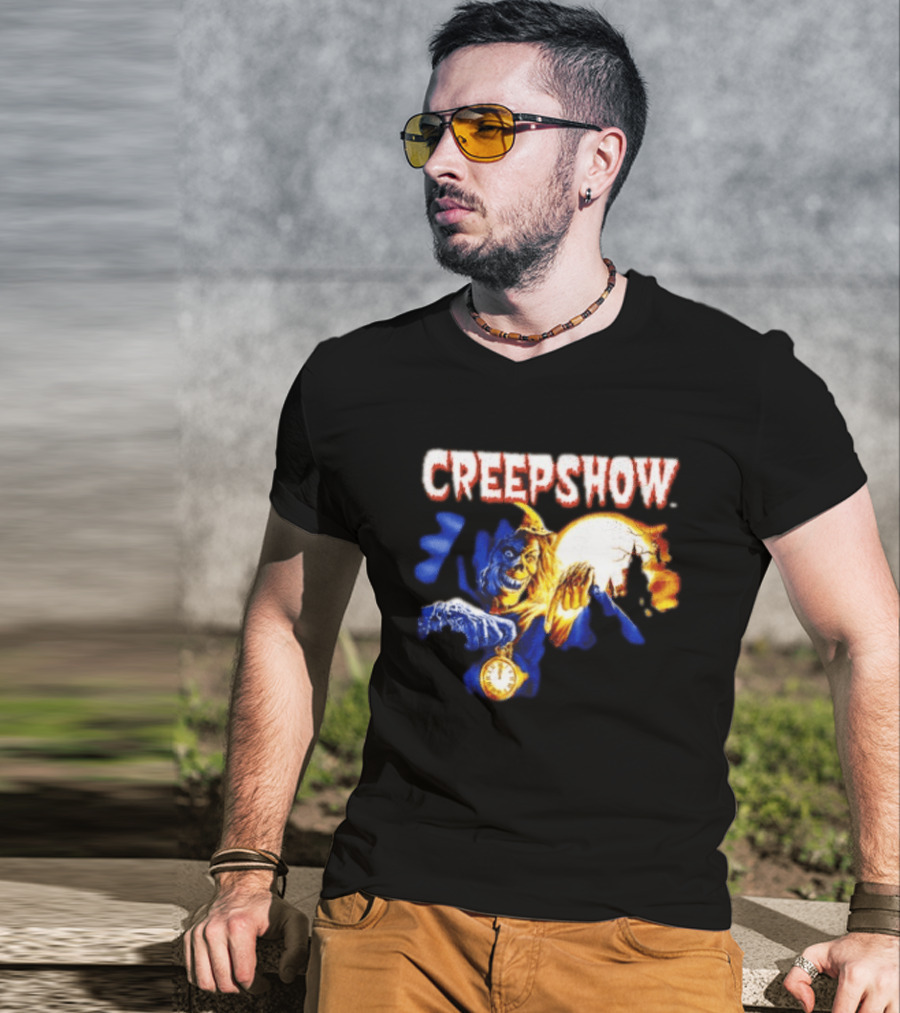 Creepshow Skeleton Holding Pocket With Horror Movie T-Shirt