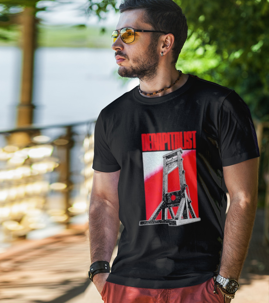 Decapitalist Guillotine Red Anti Capitalism T-Shirt