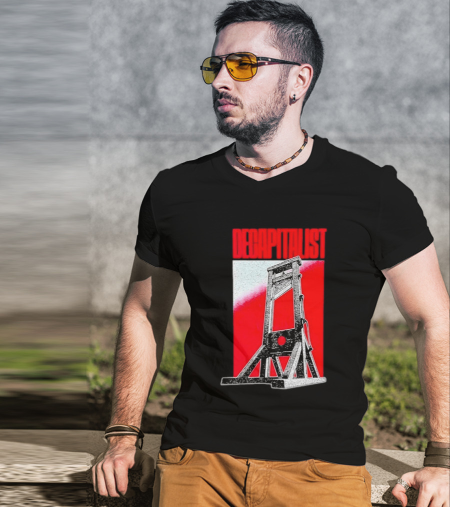 Decapitalist Guillotine Red Anti Capitalism T-Shirt
