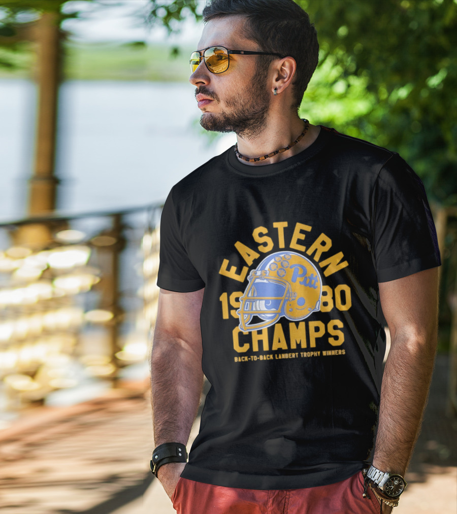 Eastern 1980 Champs Pitt Back To Back Lambert Trophy Winners Football Helmet T-Shirt