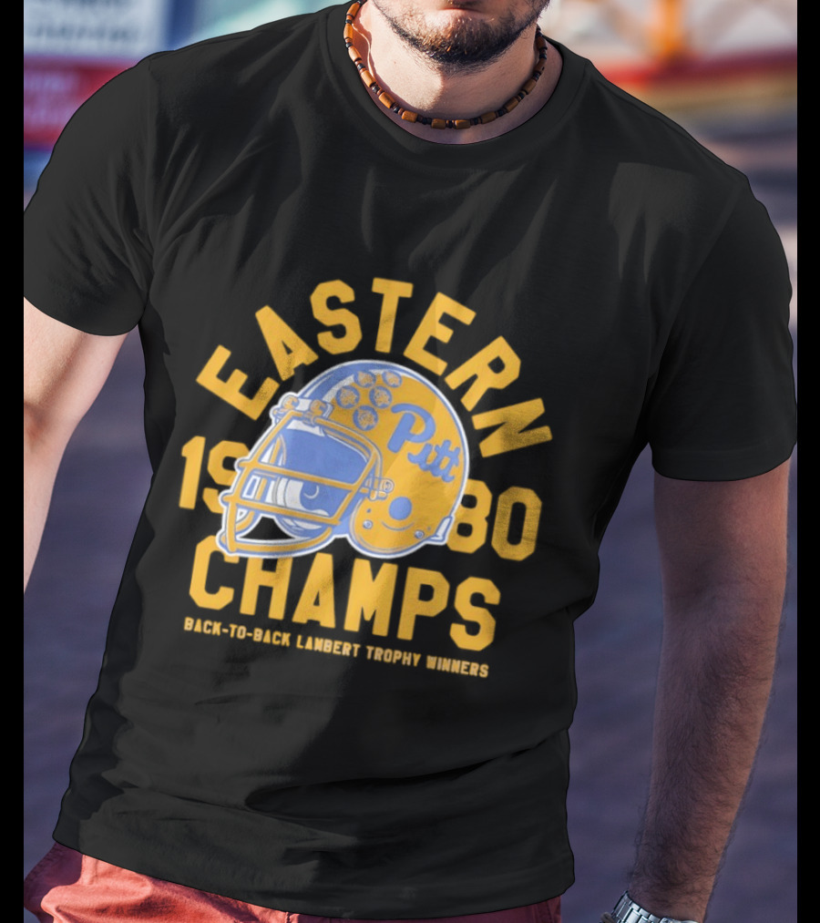 Eastern 1980 Champs Pitt Back To Back Lambert Trophy Winners Football Helmet T-Shirt