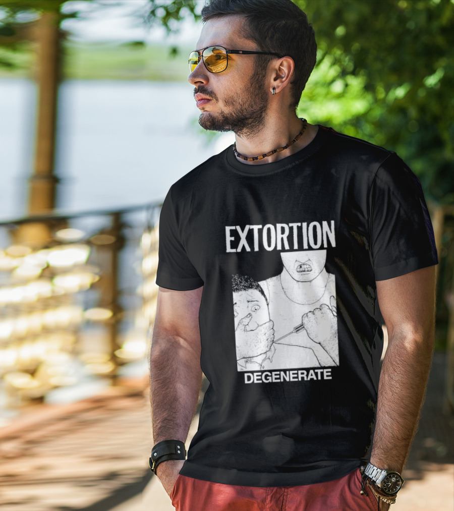 Extortion Degenerate Hardcore Punk Powerviolence Band Merch T-Shirt