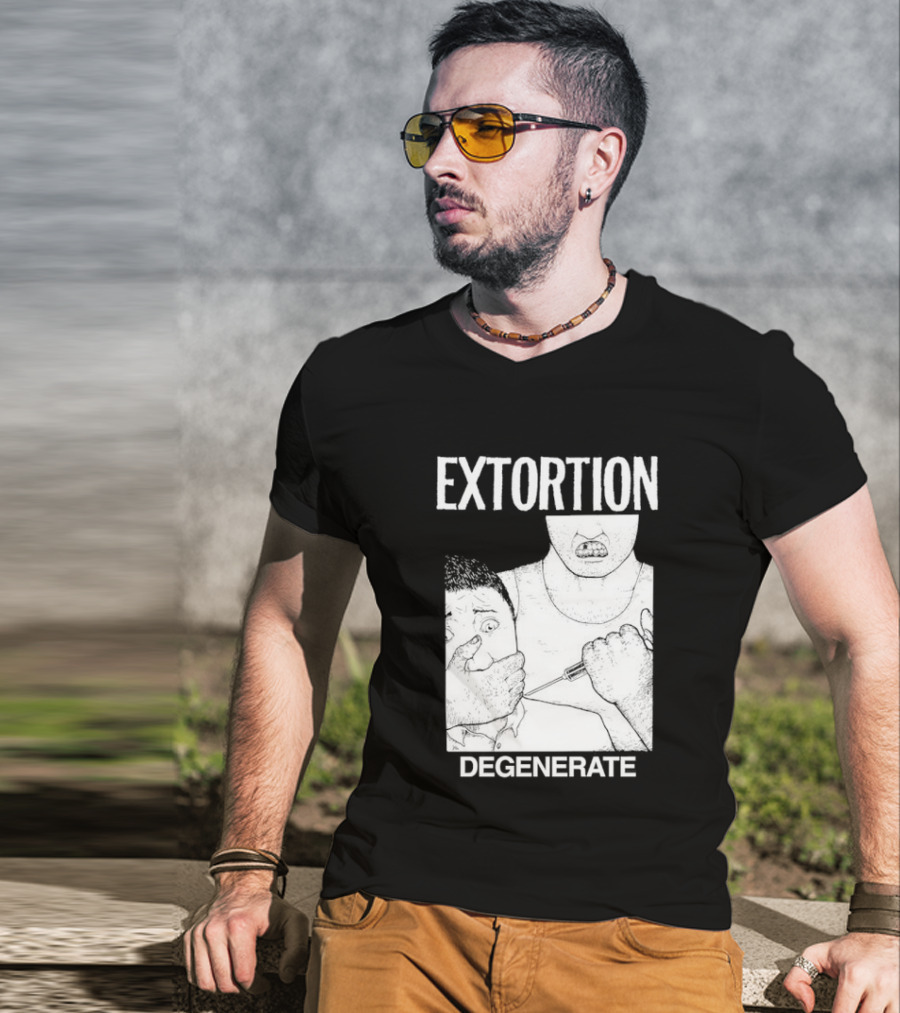 Extortion Degenerate Hardcore Punk Powerviolence Band Merch T-Shirt