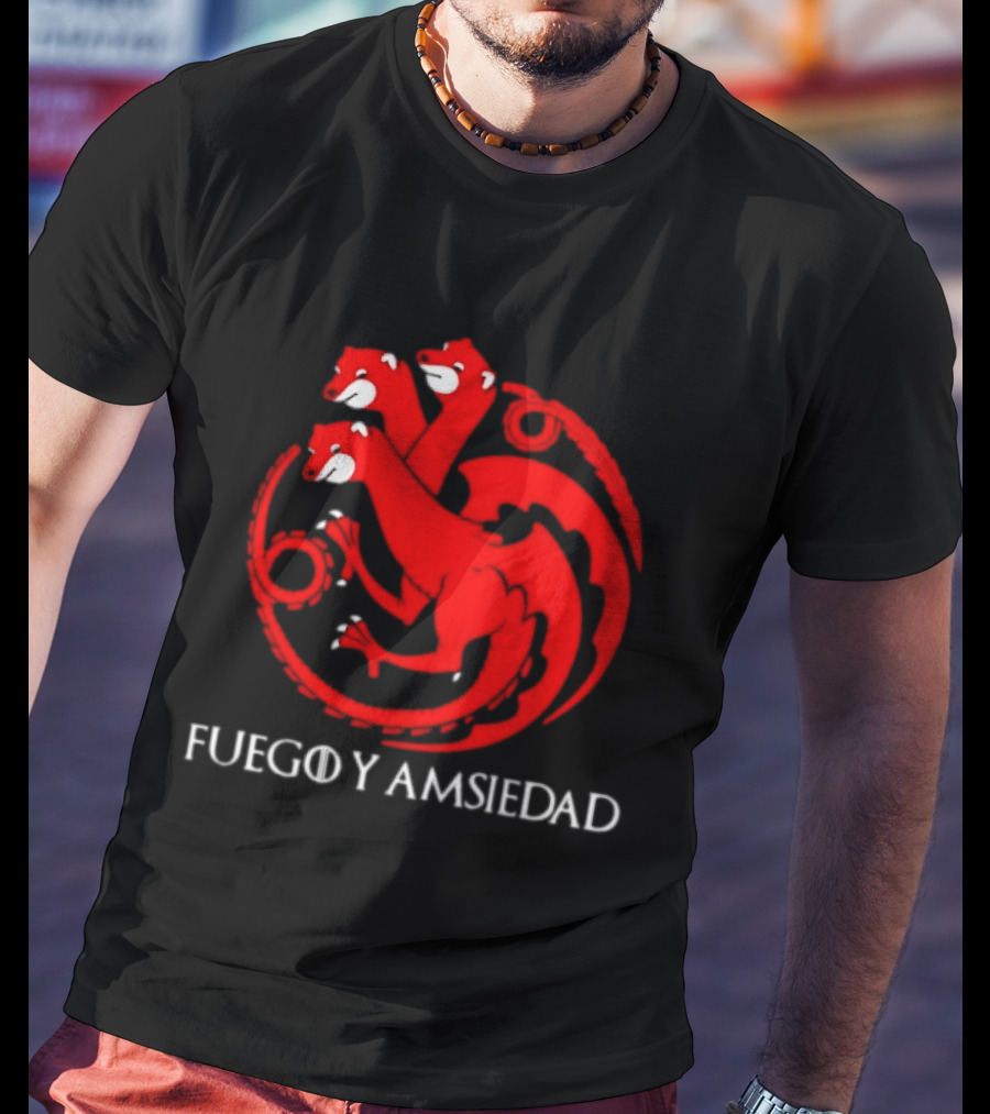 Fuego Y Ansiedad Game Of Thrones House Of The Dragon Three Headed Dragon T-Shirt