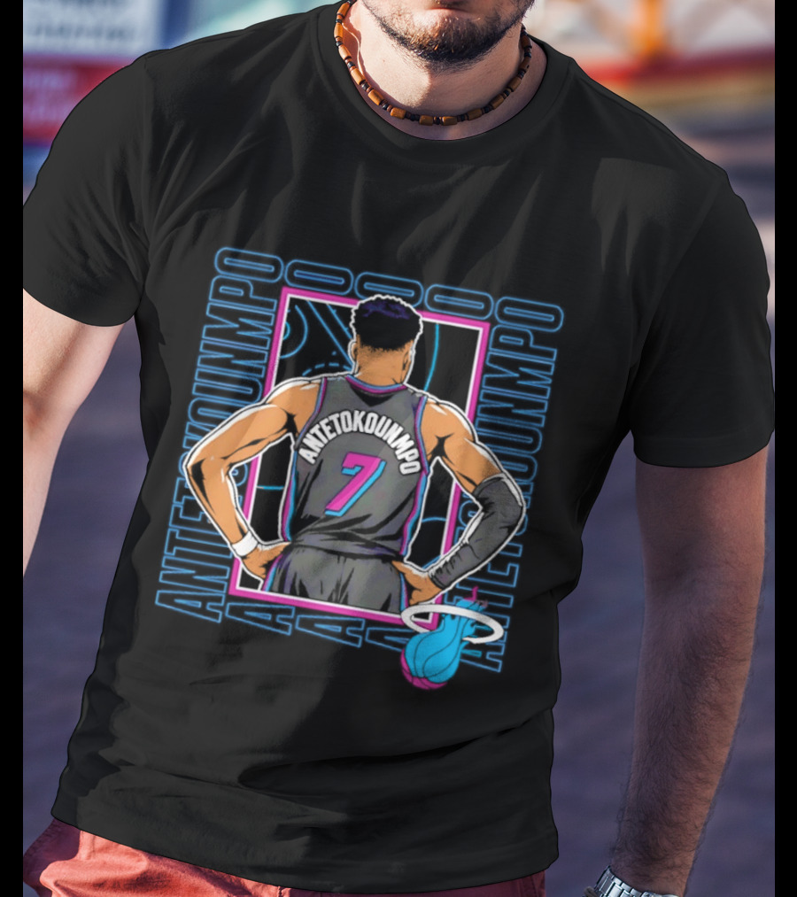 Antetokounmpo Miami Heat Vice Heat 7 Basketball T-Shirt