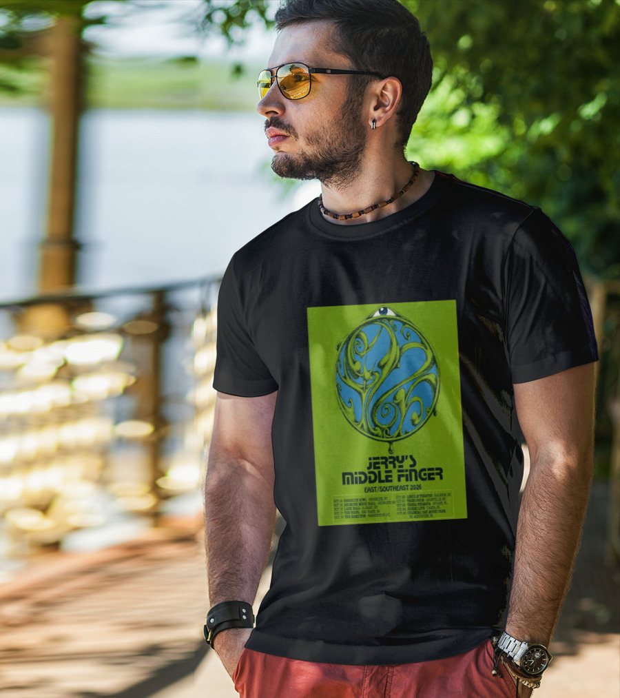 Jerry's Middle Finger East Southeast 2026 Tour Dates With Artistic Eye T-Shirt