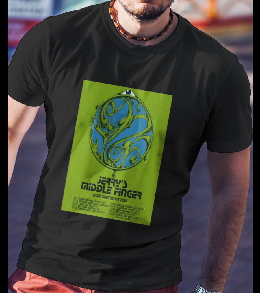 Jerry's Middle Finger East Southeast 2026 Tour Dates With Artistic Eye T-Shirt