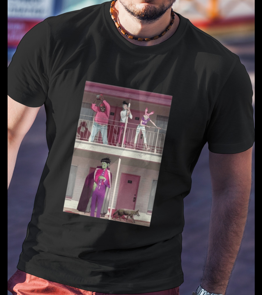 Gorillaz Motel Room 13 And 23 Anime Style Character Scene T-Shirt