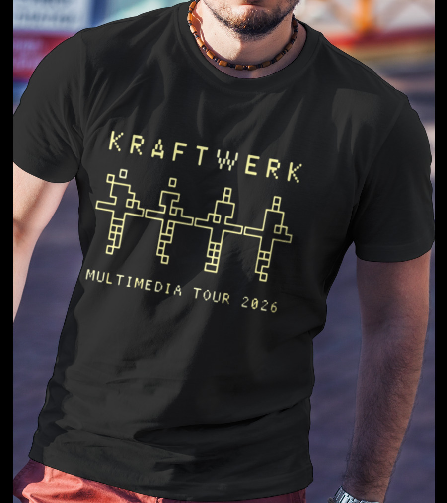 Kraftwerk Multimedia Tour 2026 Pixel Art Robot T-Shirt